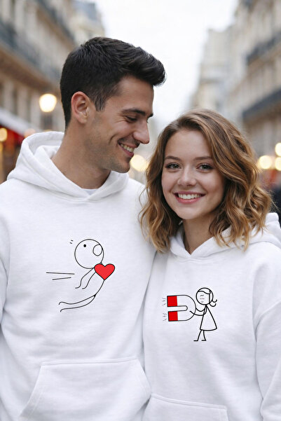 LORVEX Sweatshirt Couple Combination February 14 Valentine's Day Love Magnet ...