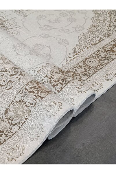 WOOLEN Halı Delüxe Viscon Akrilik Salon Halısı 6503 KREM