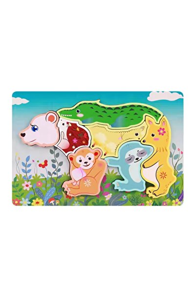 OEM Puzzle din lemn Animale, 6&minus;7 elemente, model random