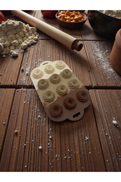 KACASTORE Silikon Kek Muffin Çikolata Kalıbı Rüzgar Gülü Desenli