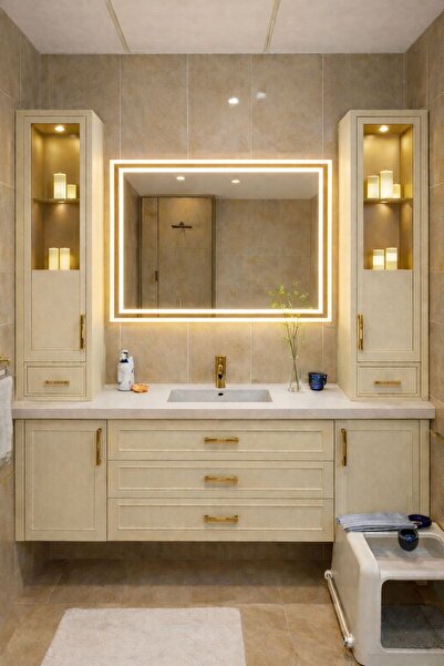 eagle mirror "Endless21" Dokunmatik Sensörlü Ledli Trafolu Kumlamalı Banyo Ay...