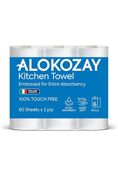 Alokozay منشفة مطبخ من طبقتين 6 × 60 بوصة