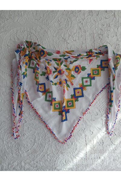 Bircan Hediyelik Cimcime tig oyasi fular beyaz tokat yazmasi