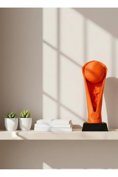 Fırsatkolik 23cm Orange Basketball Trophy Figurine Modern Award Decor Product