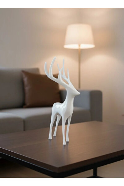 Fırsatkolik White Decorative Deer Figure Stylish Home Accessory