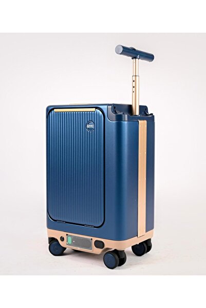 MAC CENTER Smart wheeled suitcase – vertical design with front drawer and con...