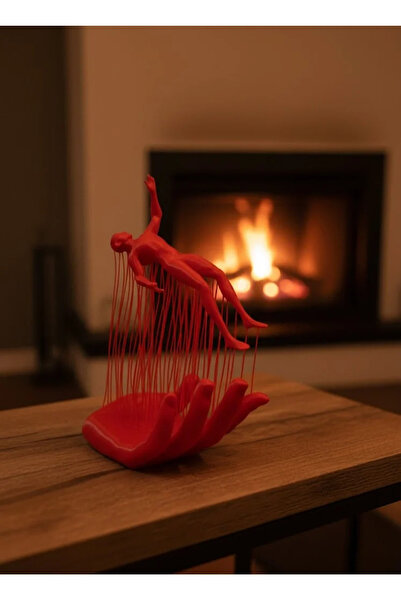 Fırsatkolik Red Hand and Human Figure Decorative Figurine for Living Room Off...