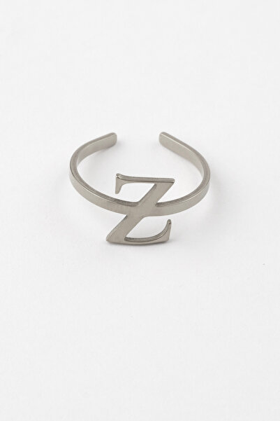 Sortie Aksesuar خاتم حرف Z من الفولاذ المقاوم للصدأ قابل لتعديل الحجم ولا يتغ...