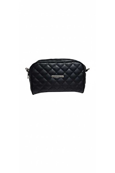 Esse Ayarlanabilir Askılı, Gümüş Logolu Siyah Kapitone Günlük Çanta