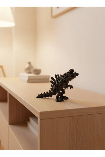 Fırsatkolik Articulated Movable Dinosaur Figure Black – Decorative Tabletop Toy