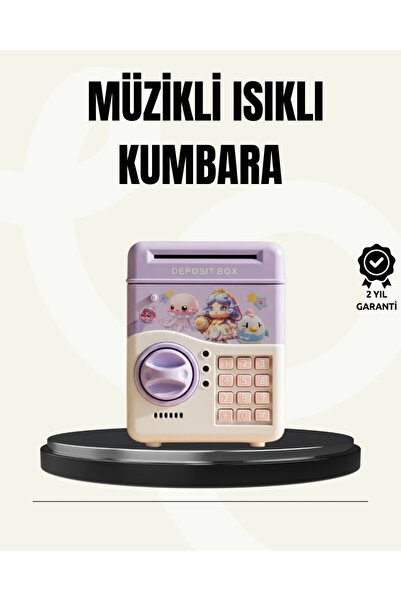 Fırsatkolik Electronic Password Atm-Looking Children's Piggy Bank Purple