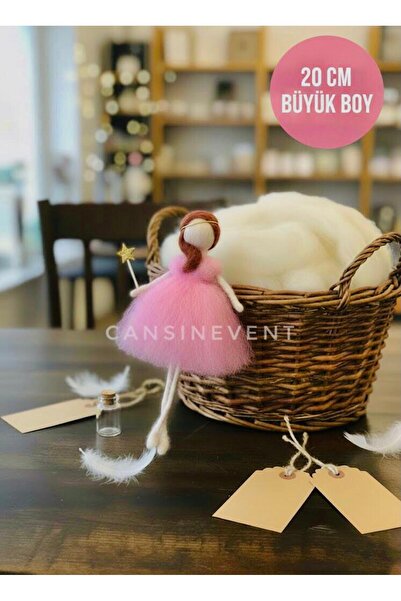cansınevent 20 cm Büyük Boy Peri Kızı Keçe Bebek - El Yapımı Dekoratif Figür ...