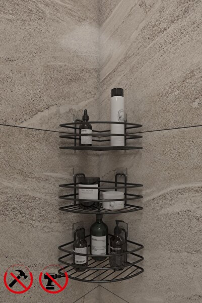 Mowo Home Organizator de rafturi adezive pentru baie Lifetime, 3 piese, supor...