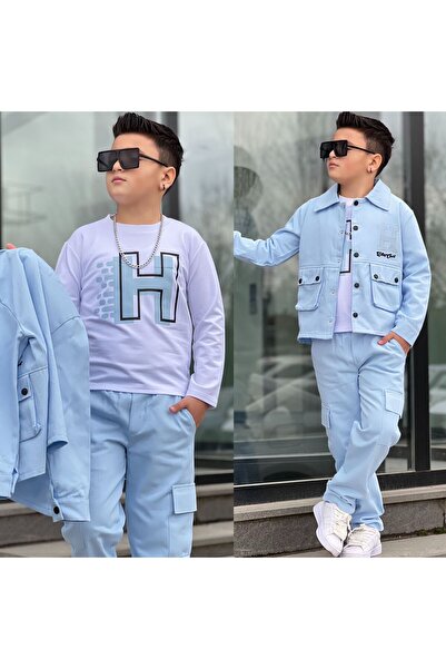 zavera for kids Αγορίστικο λινό σετ 3 τεμαχίων για γιορτές με λεπτομέρεια τσέ...