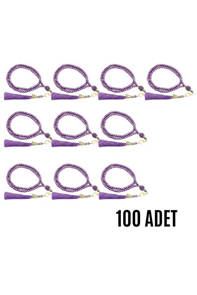 Fırsatkolik سبحة صلاة زجاجية 99 حبة مع حاملة صلاة أمينريسولو، لون بنفسجي، هدي...