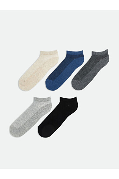 LC Waikiki Rmz Gi̇yi̇m Farkiyla Men's Booties Socks 5-Pack