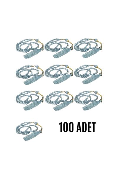 Fırsatkolik سبحة صلاة زجاجية 99 حبة مع حاملة صلاة أمينريسولو، لون أزرق، هدية،...