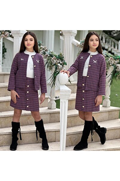 zavera for kids Κοριτσίστικο Εορταστικό Σετ 3 τεμαχίων: Τουίντ Σακάκι, Φούστα...