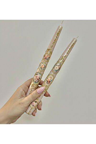 inrobert Vintage Bloom Collection Minimal Çiçekler Mum Set