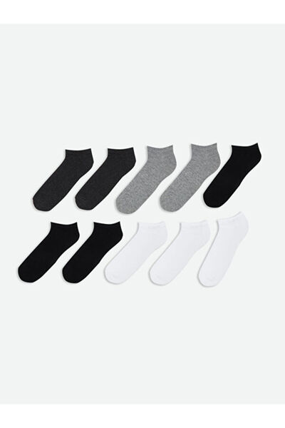 LC Waikiki Rmz Gi̇yi̇m Farkiyla Men's Booties Socks 10-Pack
