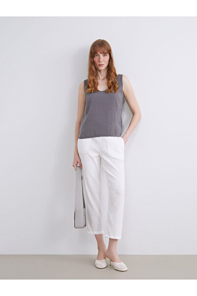 LC Waikiki Lcwaikiki Classic Elastic Waist Textured Muslin Women's Trousers