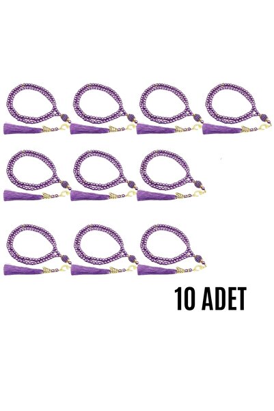 Fırsatkolik سبحة صلاة زجاجية 99 حبة مع بطاقة دعاء آية الكرسي باللون الأرجواني...