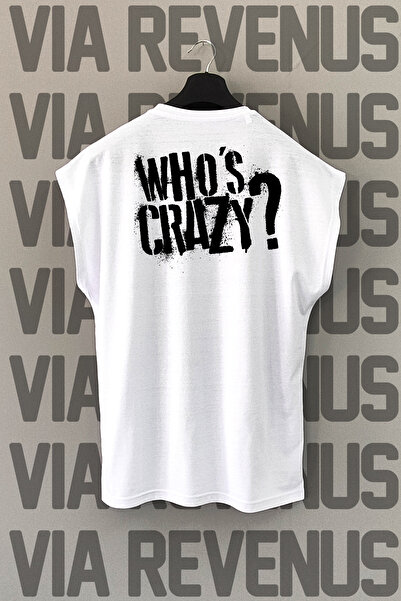 Vordevia Who's Crazy Back Printed Zero Sleeve 100% Cotton Sports Tshirt