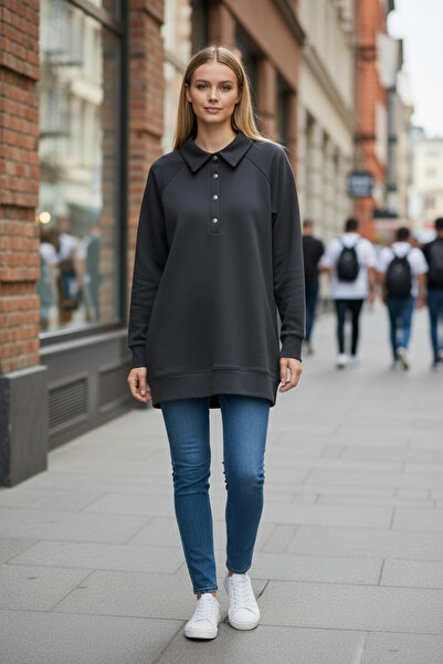 Mymood Суитшърт с копчета на яката