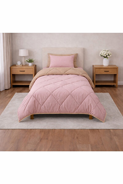 Zarif Home طقم نوم ناتشورال رانفورس فردي - وردي - بني