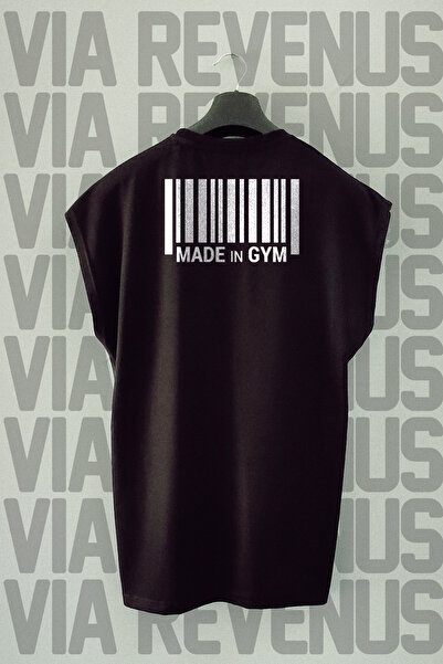 Vordevia Made in Gym Back Printed Zero Sleeve 100% Cotton Sports Tshirt
