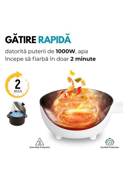 migas Tigaie Electrica Inteligenta 3L, Multifunctionala, Panou Control, 26cm,Prajire,Fierbere