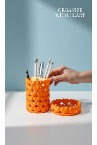 esa gaming Set de două organizatoare de machiaj cu design inimă |   Cutie pen...