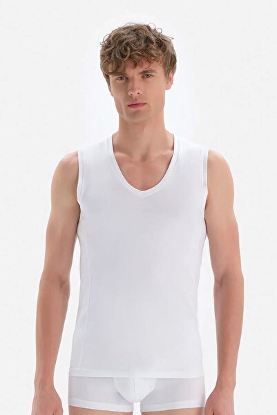 Eros Men's 100% Cotton V-Neck Sleeveless 2-Piece Undershirt