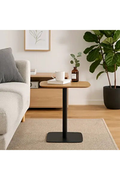 Palma homez Elegant Coffee Table with Wooden Top and Metal Base – Brown × Bla...