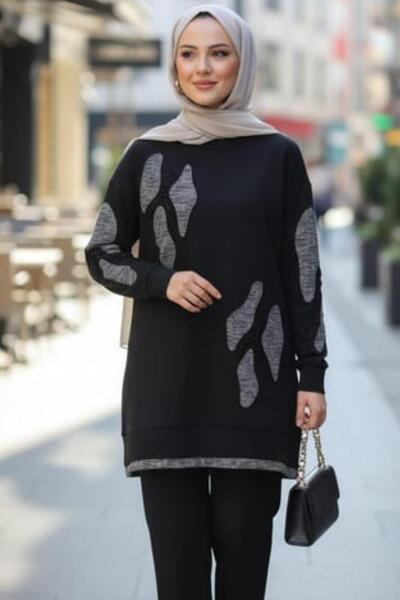 Moodbasic TRİKO DETAYLI İŞLEMELİ TUNİK