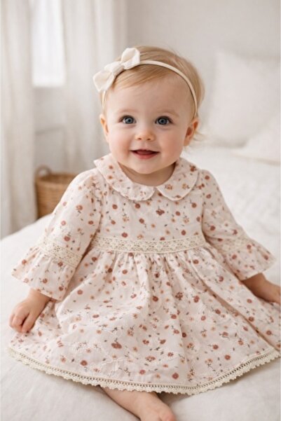 Pure Boutique Rochita bebe fetita eleganta cu imprimeu floral guler rotund si...