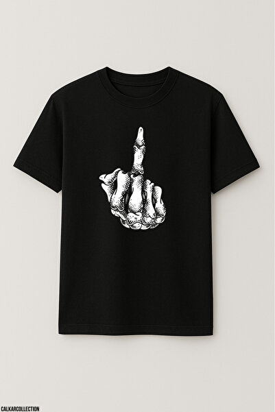 CALKARCOLLECTION Unisex Oversize Skull Hand Tshirt