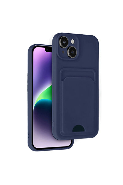 eco port Iphone 14 case kelvin business card silicone - navy blue