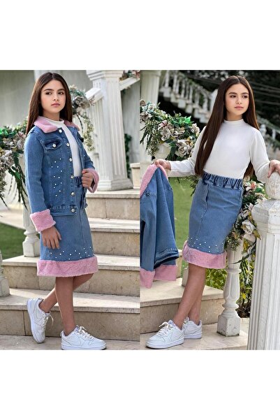 zavera for kids Set de blugi din 3 piese cu detalii perlate pentru fete - Jac...