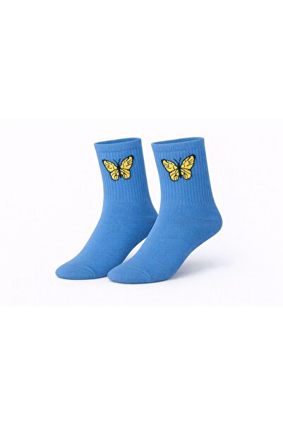 İpeksi Butterfly Patterned Seamless Organic Combed Cotton Socks