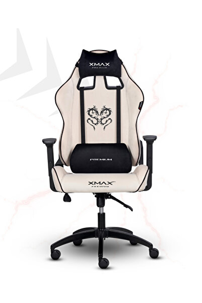 XMAX / Rio Balerion Terletmez Kadife Kumaş Beyaz Gaming Oyuncu Koltuğu / 120 ...