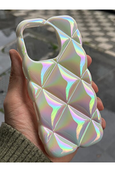 EDELFU متوافق مع iPhone 16 PLUS - غطاء حماية من السيليكون اللامع بنمط الهولوغرام