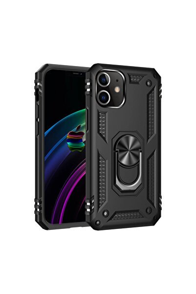 eco port iPhone 12 Mini Case Sofia Silicone Cover with Ring - Black