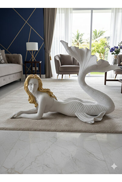 İki Cadı Tasarım Deniz Kızı Heykeli, Dev Boy Polyester Dekoratif Obje