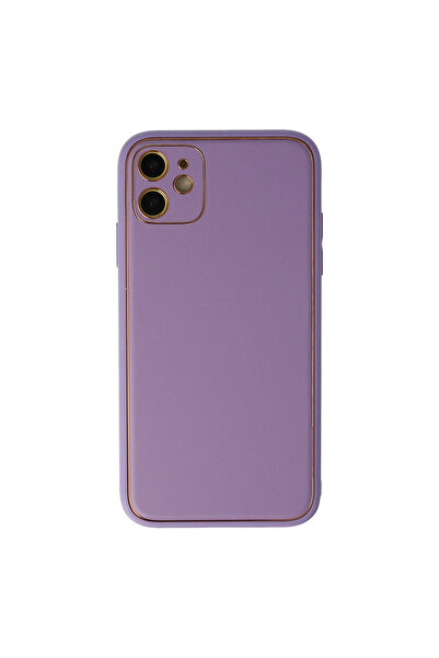 eco port غطاء سيليكون من جلد الكوكو لحالة آيفون 12 - ليلك