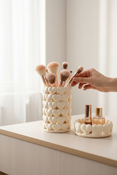 esa gaming Kalpli Tasarım Makyaj Organizeri İkili Set | Fırça Kutusu ve Kalemlik