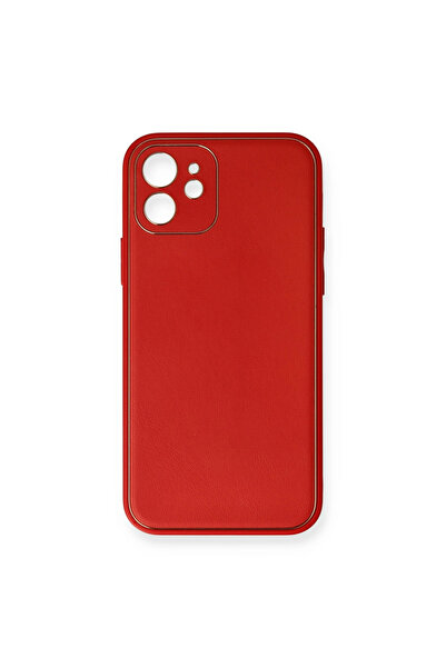 eco port iPhone 12 Mini Case Coco Leather Silicone Cover - Red