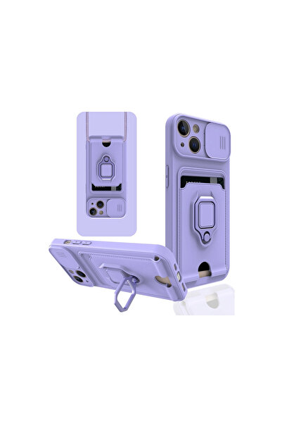 eco port iPhone 14 Case Zuma Silicone with Ring and Business Card - Lilac