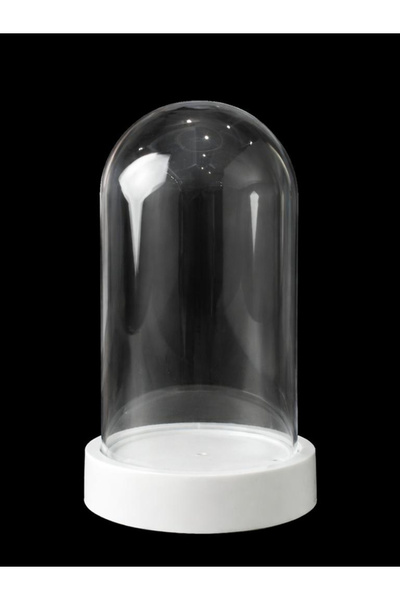 rkmstore Teraryum Fanus Ters Mika Fanus Plastik Beyaz Tabanlı Şeffaf