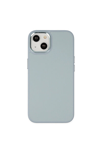 eco port حافظة آيفون 14 بلس من الجلد الآسيوي والسيليكون - أزرق سييرا